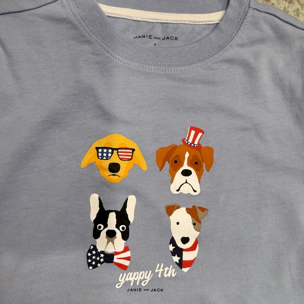 Janie and Jack 4th of July Graphic T Shirt - Picture 3 of 4